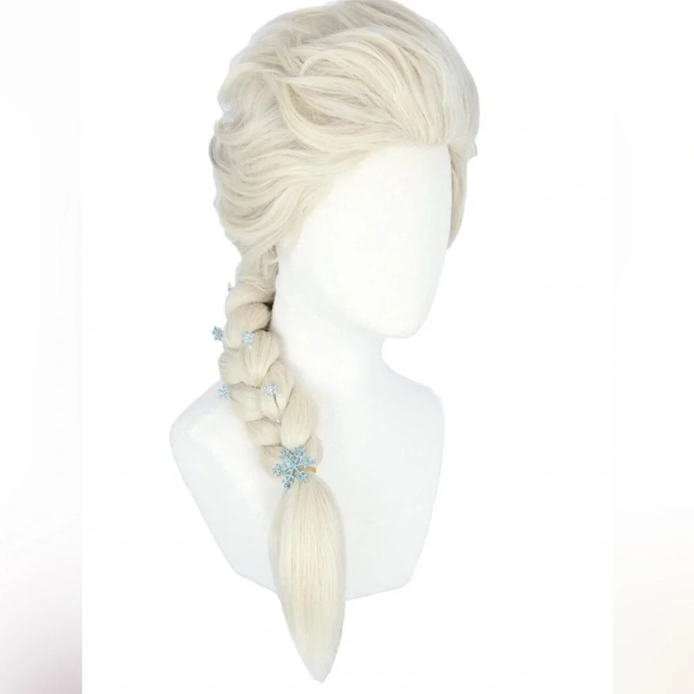 Blonde Long Braid Wig with 6 Hairpins for Halloween Costume & Cosplay Princess